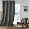 Discount Douceur D'Intérieur Rideau à oeillets isolant thermique 140 x 260 cm jacquard Polarine Anthracite
