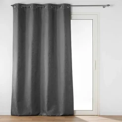 Discount Douceur D'Intérieur Rideau à oeillets isolant thermique 140 x 260 cm jacquard Polarine Anthracite