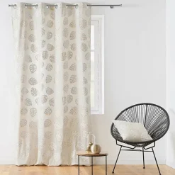 Discount Douceur D'Intérieur Rideau a oeillets 140 x 240 cm polycoton imprimé metallisé Evasion