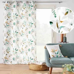 Best Douceur D'Intérieur Rideau a oeillets grande hauteur 140 x 280 cm polyester imprime Dilaris