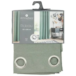 Atmosphera Créateur D'Intérieur Rideau Anjali en coton & métal 135x240cm vert céladon - Atmosphera* Rideau