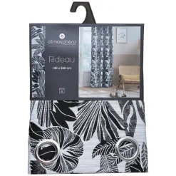 Atmosphera Créateur D'Intérieur Rideau Bejuco à motifs jacquard - à oeillets - noir 140x260 cm - Atmosphera* Rideau Occultant