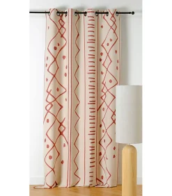 Hot Linder Rideau d'ameublement motifs ethniques "Nazca" - 140x260cm - Terre cuite