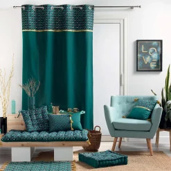 Sale Douceur D'Intérieur Rideau esprit art déco (140x240 cm - Bleu)