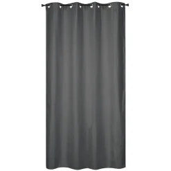 Outlet Dylrev Rideau isolant thermique à œillets, doublure polaire effet lin gris foncé L.240 x l.135cm