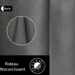 Best Dylrev Rideau Jacquard Obscurcissant à Œillets 140x240cm - Design Élégant en Gris