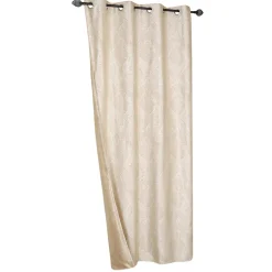 Best Dylrev Rideau Jacquard Végétal Prêt à Poser Beige 140x240cm