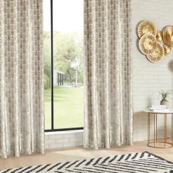 Sale Atmosphera Créateur D'Intérieur Rideau Luna jacquard velours lin 140x260cm - Atmosphera
