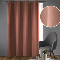 Outlet Douceur D'Intérieur Rideau occultant à œillets 135 x 240 cm Uni Blush