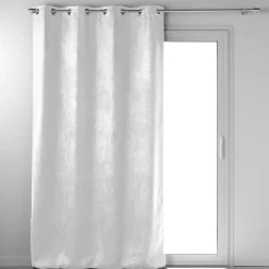 Best Douceur D'Intérieur Rideau occultant 135 x 240 cm velours frappé Mélodie Blanc