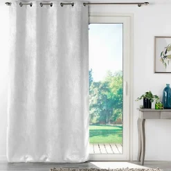 Best Douceur D'Intérieur Rideau occultant 135 x 240 cm velours frappé Mélodie Blanc
