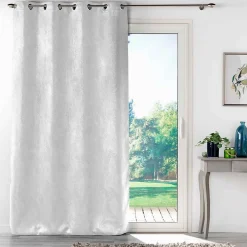 Best Douceur D'Intérieur Rideau occultant 135 x 240 cm velours frappé Mélodie Blanc