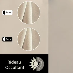 Outlet Dylrev Rideau Occultant beige prêt à poser pour un intérieur élégant