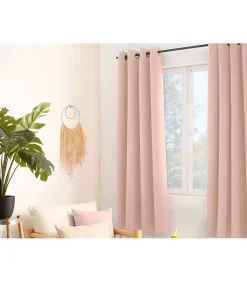 Discount Enjoy Home Rideau Occultant Court uni 140x180cm - 140x180cm - Rose clair