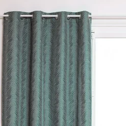 Atmosphera Créateur D'Intérieur Rideau occultant "Dana" en métal 140x240cm vert foncé jacquard - Atmosphera* Rideau Occultant