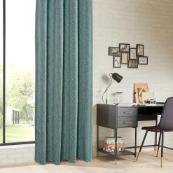 Atmosphera Créateur D'Intérieur Rideau occultant "Dana" en métal 140x240cm vert foncé jacquard - Atmosphera* Rideau Occultant