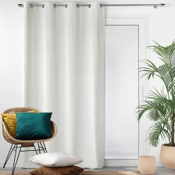 Clearance Douceur D'Intérieur Rideau occultant en velours feuilles de monstera (140x240 cm - Naturel)