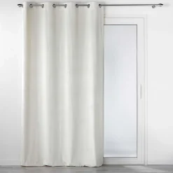 Clearance Douceur D'Intérieur Rideau occultant en velours feuilles de monstera (140x240 cm - Naturel)