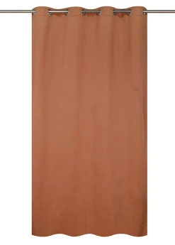 New Ornami Rideau occultant thermique à oeillets effet lin terracotta L.260 x l.140cm