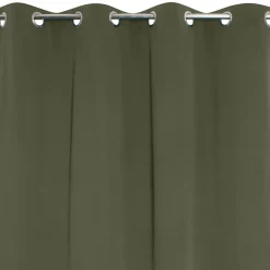 Sale JBY Creation Rideau occultant thermique à oeillets vert kaki L.240 x l.135cm,