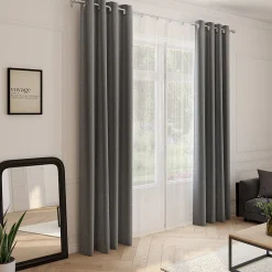 Sale Rideau occultant thermique Boreal Linder gris L.260 x l.140 cm