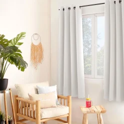 Best Home Maison Rideau occultant uni avec 8 œillets (140x180 cm - Blanc)