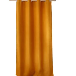 Clearance Home Maison Rideau occultant uni et fileté (140x240 cm - Jaune moutarde)
