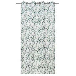 Ornami Rideau tamisant à œillets fleuri Fosca vert et blanc H.260 x l.140cm* Rideau|Rideau Tamisant