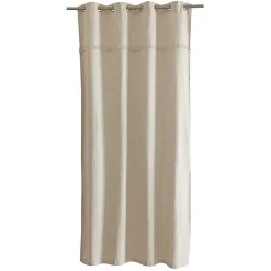 Ornami Rideau tamisant à œillets Marley coton uni avec franges beige H.260 x l.140cm* Rideau|Rideau Tamisant