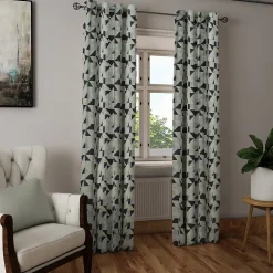 Casa Mediterranea 1967 SL Rideau tamisant à oeillets jacquard gris, noir H.260 x l.140cm* Rideau|Rideau Tamisant