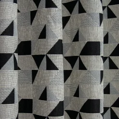 Casa Mediterranea 1967 SL Rideau tamisant à oeillets jacquard gris, noir H.260 x l.140cm* Rideau|Rideau Tamisant