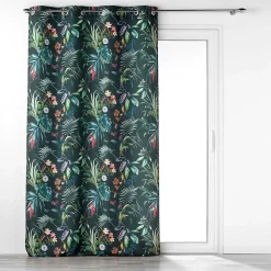 Sale Douceur D'Intérieur Rideau tamisant esprit exotique (140x260 cm - Vert emeraude)