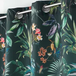 Sale Douceur D'Intérieur Rideau tamisant esprit exotique (140x260 cm - Vert emeraude)