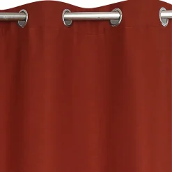 Discount Ornami Rideau thermique à œillets effet lin rouge épice L.240 x l.140cm