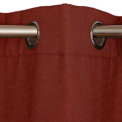 Discount Ornami Rideau thermique à œillets effet lin rouge épice L.240 x l.140cm