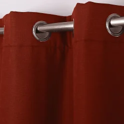 Discount Ornami Rideau thermique à œillets effet lin rouge épice L.240 x l.140cm