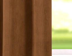 Tendence Rideau thermique à oeillets Farm velours marron camel l.140 x H.260 cm* Rideau Thermique|Rideau
