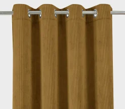Clearance Tendence Rideau thermique à oeillets Farm velours jaune moutarde l.140 x H.260cm