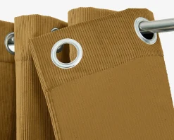 Clearance Tendence Rideau thermique à oeillets Farm velours jaune moutarde l.140 x H.260cm
