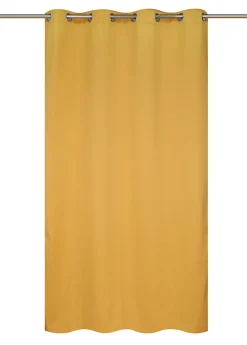 Ornami Rideau thermique à oeillets effet lin jaune ocre L.240 x l.140cm* Rideau Thermique|Rideau Occultant