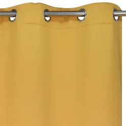 Ornami Rideau thermique à oeillets effet lin jaune ocre L.240 x l.140cm* Rideau Thermique|Rideau Occultant