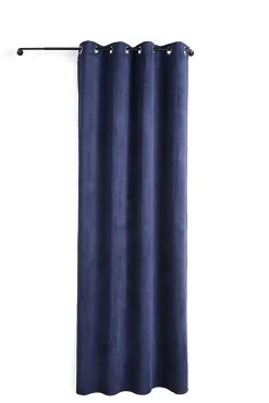 Discount Tendence Rideau thermique à oeillets Farm velours bleu marine l.140 x H.260 cm