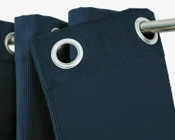 Discount Tendence Rideau thermique à oeillets Farm velours bleu marine l.140 x H.260 cm
