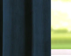 Discount Tendence Rideau thermique à oeillets Farm velours bleu marine l.140 x H.260 cm