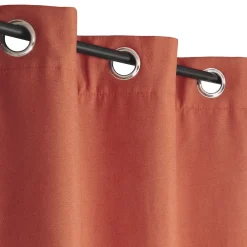Discount Dylrev Rideau Thermique effet brossé avec doublure polaire 140x240cm, prêt a poser à œillets, Brique.