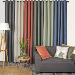 Discount Dylrev Rideau Thermique effet brossé avec doublure polaire 140x240cm, prêt a poser à œillets, Brique.