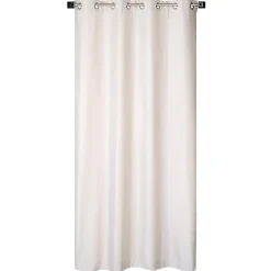 Outlet Dylrev Rideau Thermique effet Lin chiné doublé polaire ton sur ton à œillets 135x240cm prêt a poser, kaki clair