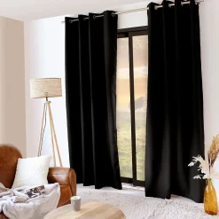Sale Home Maison Rideau thermique en microfibre doublée (135x240 cm - Noir)