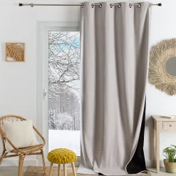 Clearance Home Maison Rideau thermique phonique et semi occultant KONFOR (140x180 cm - Naturel)