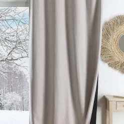 Clearance Home Maison Rideau thermique phonique et semi occultant KONFOR (140x180 cm - Naturel)